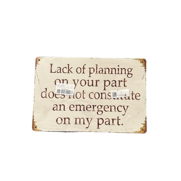 Other - Metal Tin Vintage Look Wall Art  Wall Mount BNWT *Firm*